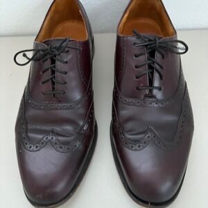 Cole Haan Mens Burgundy Wingtip Oxford Dress Shoes 9.5 D Leather Lace Up